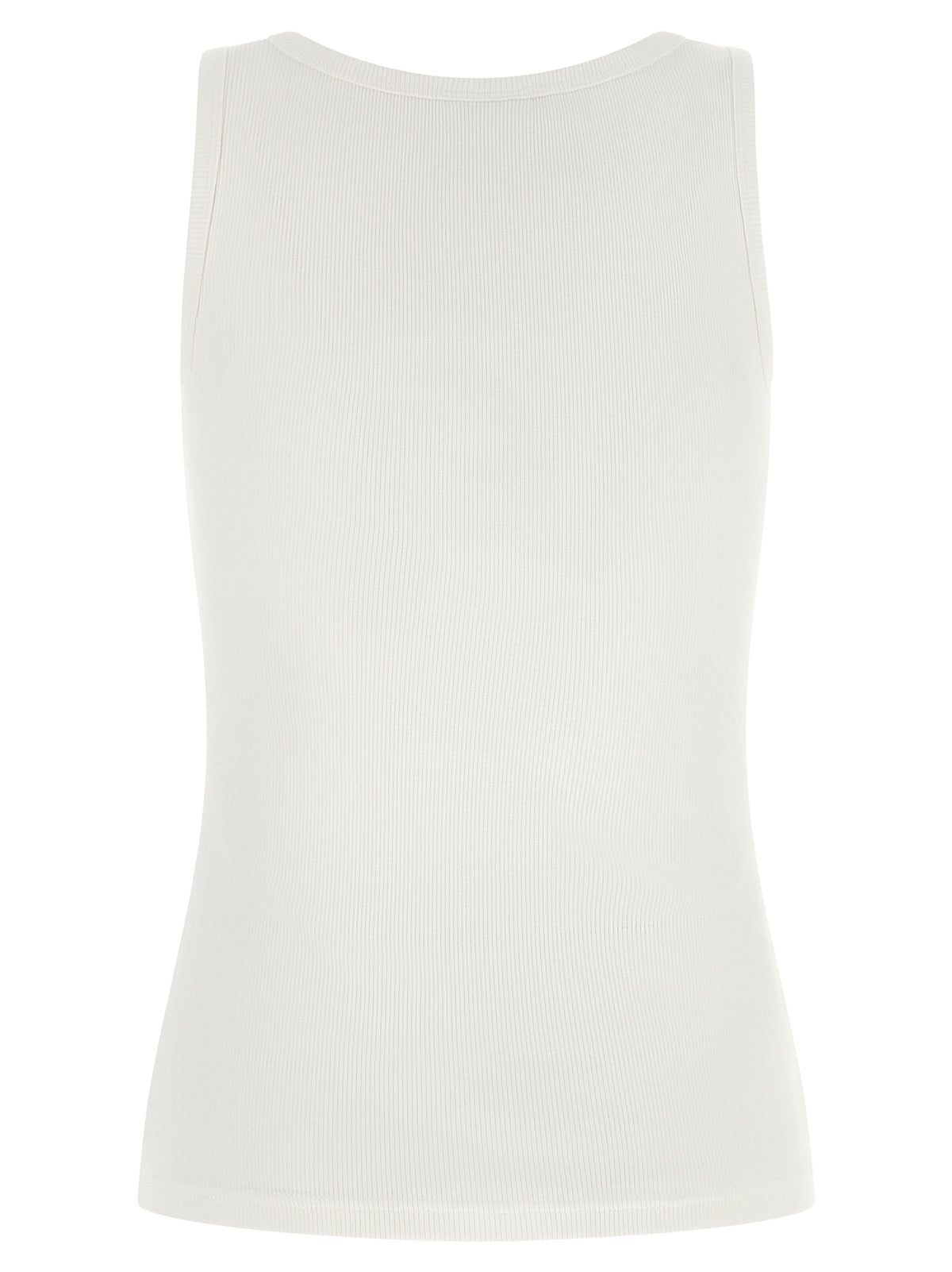 White Cotton Sleeveless Tank