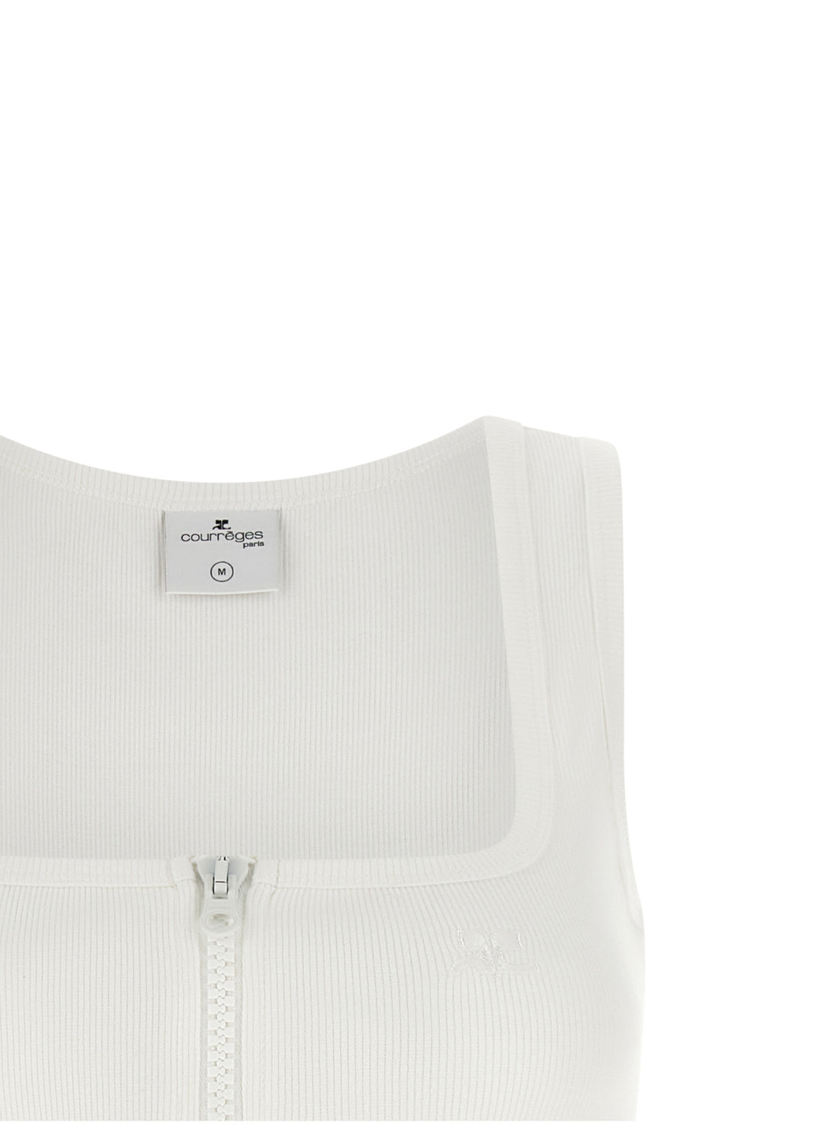 White Cotton Sleeveless Tank