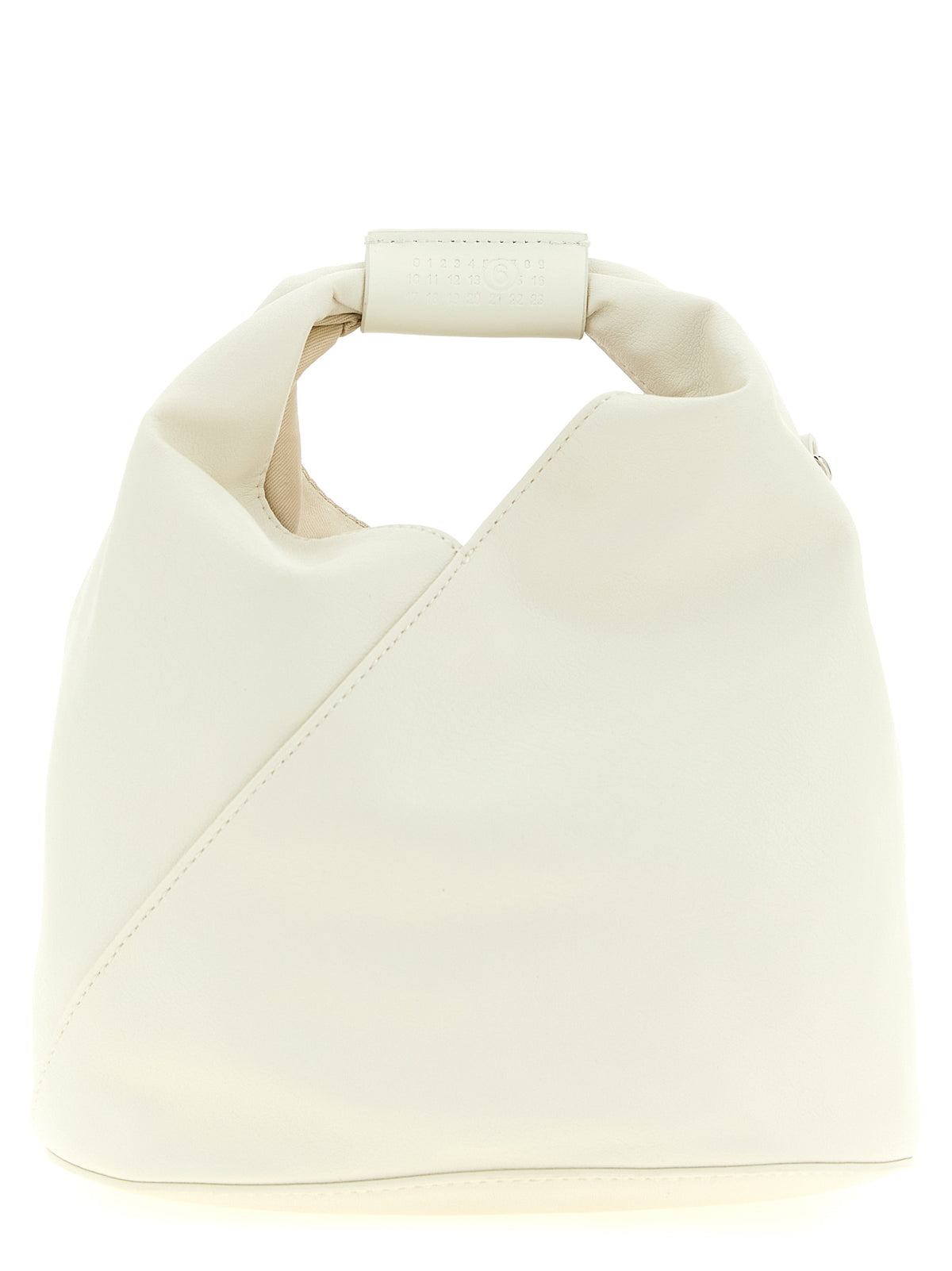Compact Creamy White Polyurethane Crossbody Bag