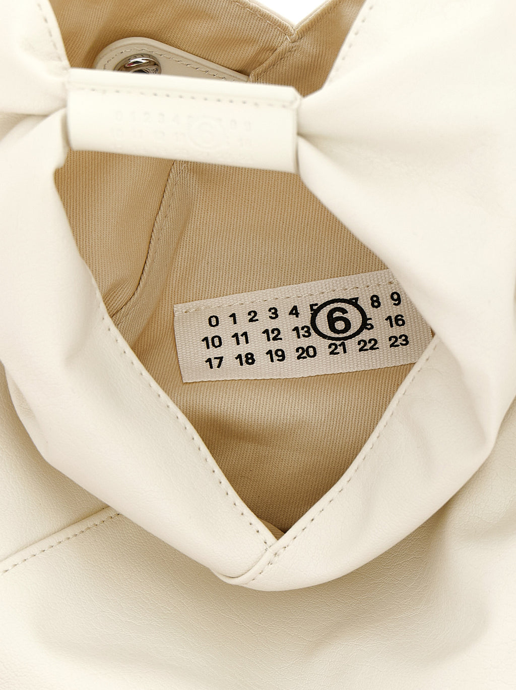 Compact Creamy White Polyurethane Crossbody Bag
