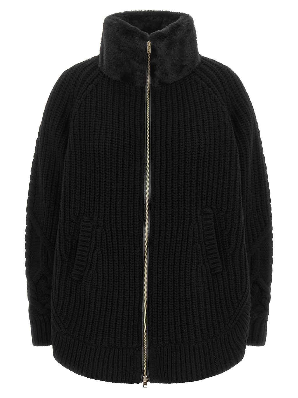 Wool Cardigan Maglia Collo Alto