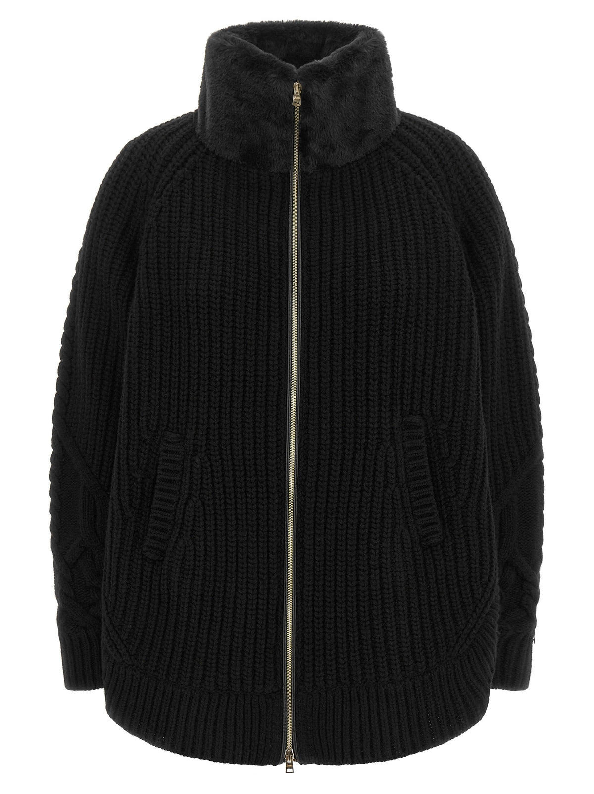 Wool Cardigan Maglia Collo Alto