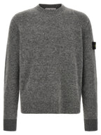 Gray Alpaca Wool Mélange Crewneck Sweater