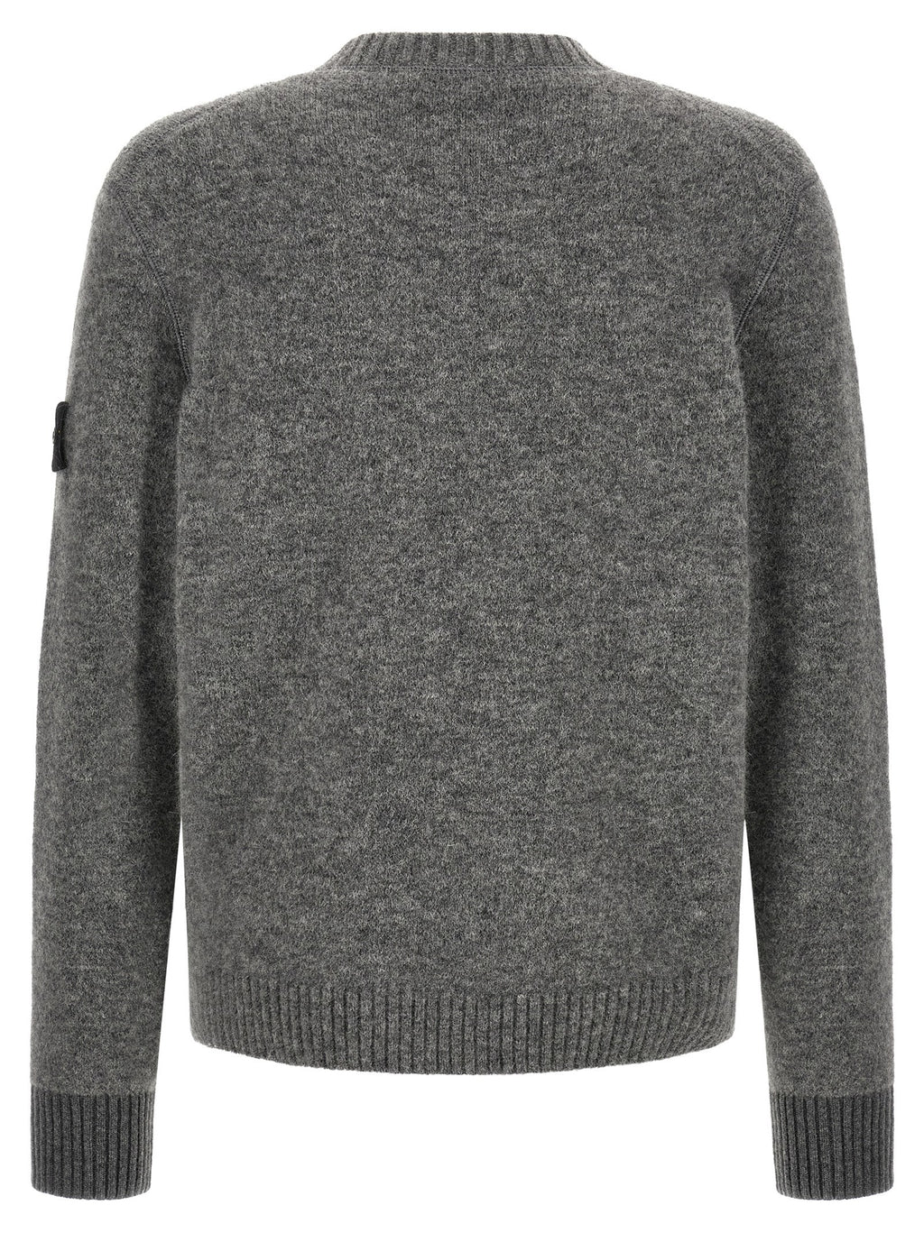 Gray Alpaca Wool Mélange Crewneck Sweater