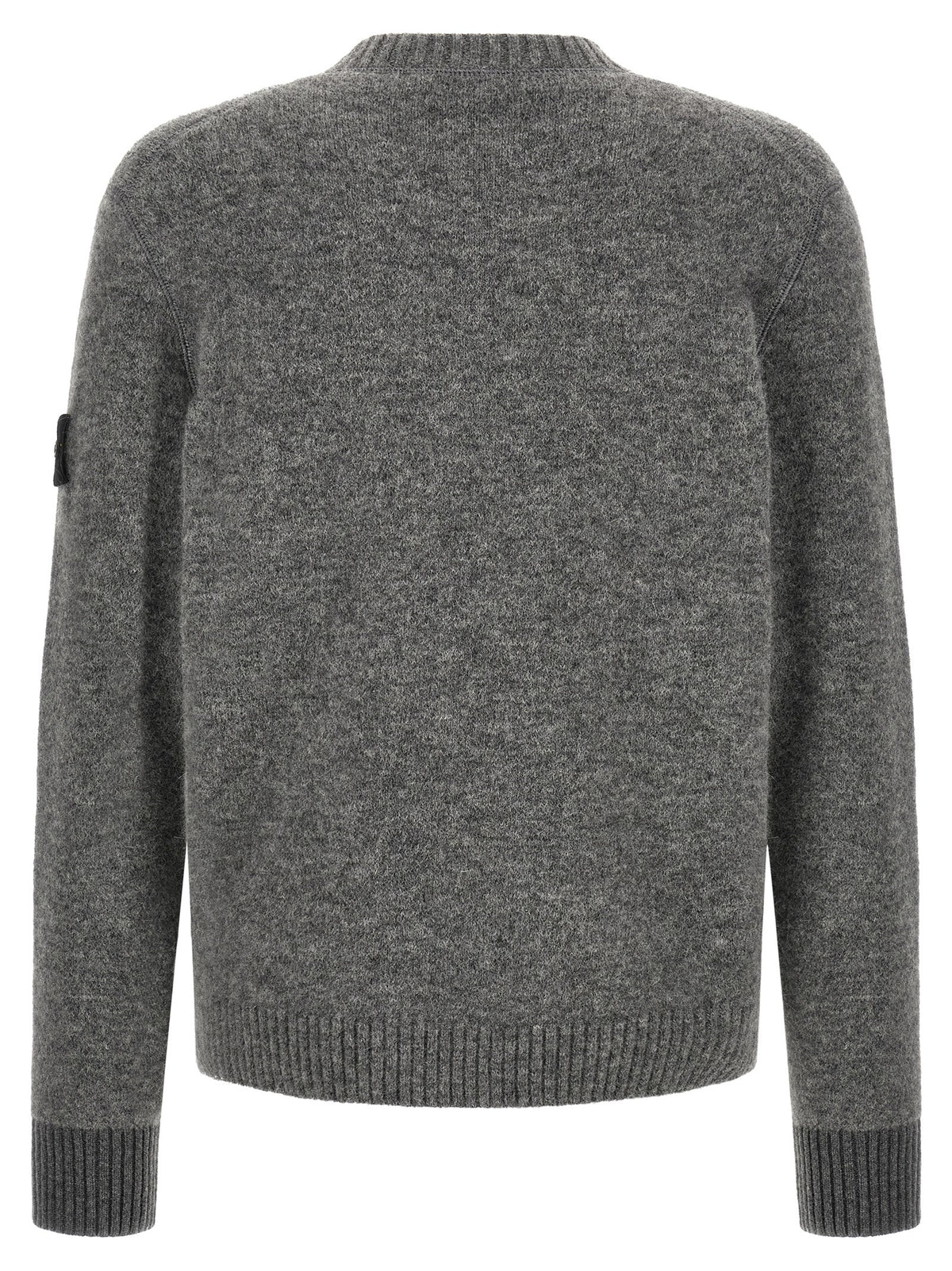 Gray Alpaca Wool Mélange Crewneck Sweater