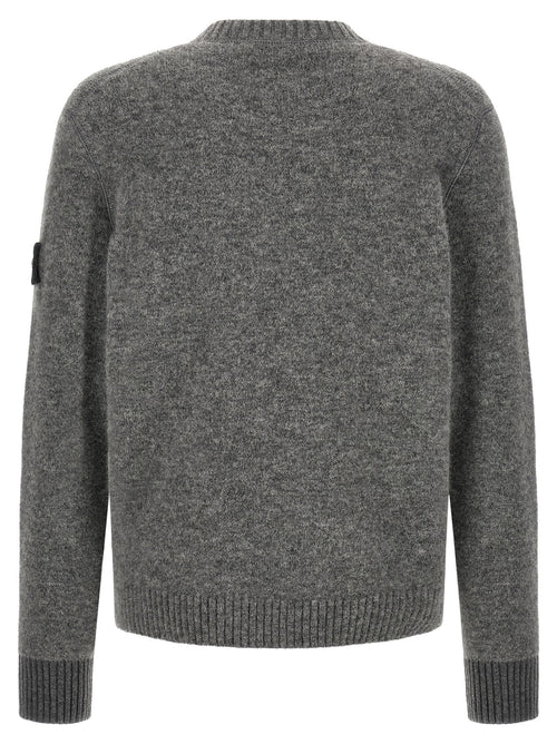 Gray Alpaca Wool Mélange Crewneck Sweater