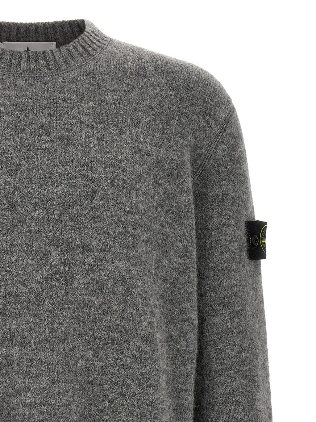 Gray Alpaca Wool Mélange Crewneck Sweater