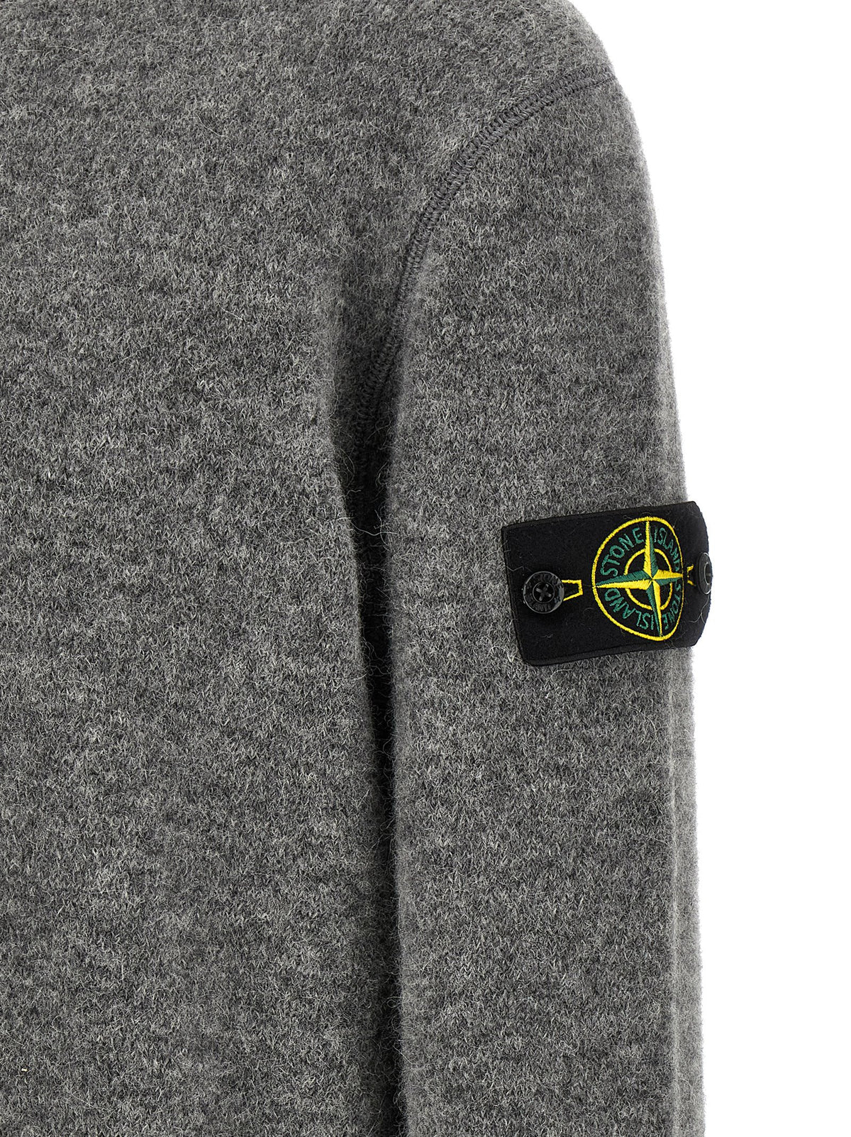 Gray Alpaca Wool Mélange Crewneck Sweater