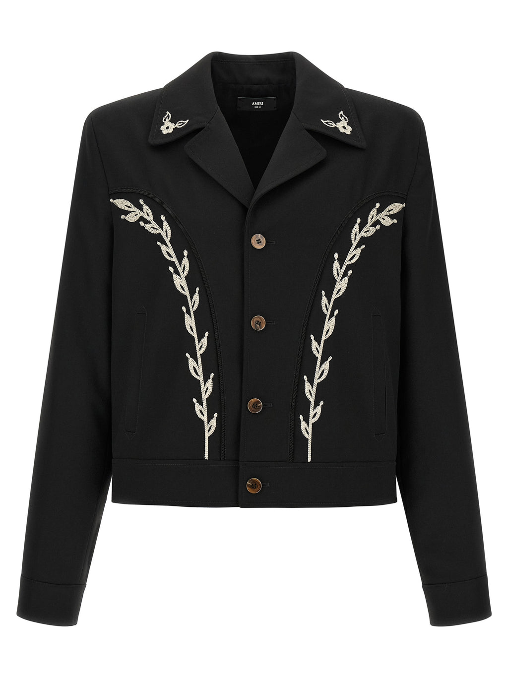 Black Polyester & Viscose Western Jacket