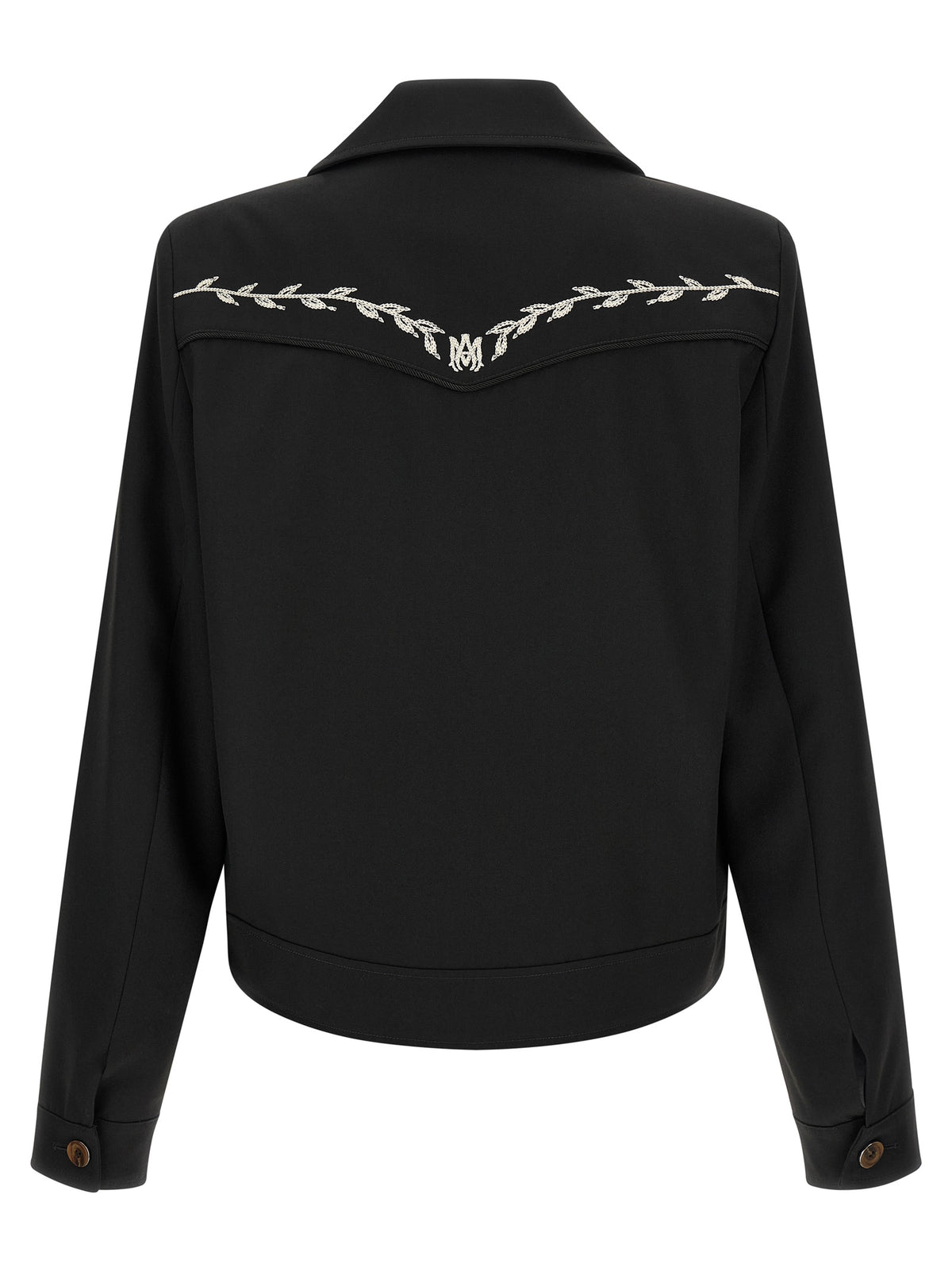Black Polyester & Viscose Western Jacket