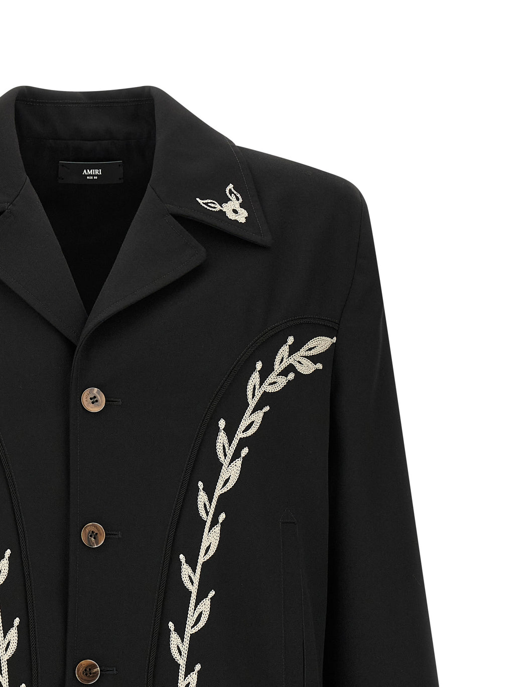 Black Polyester & Viscose Western Jacket