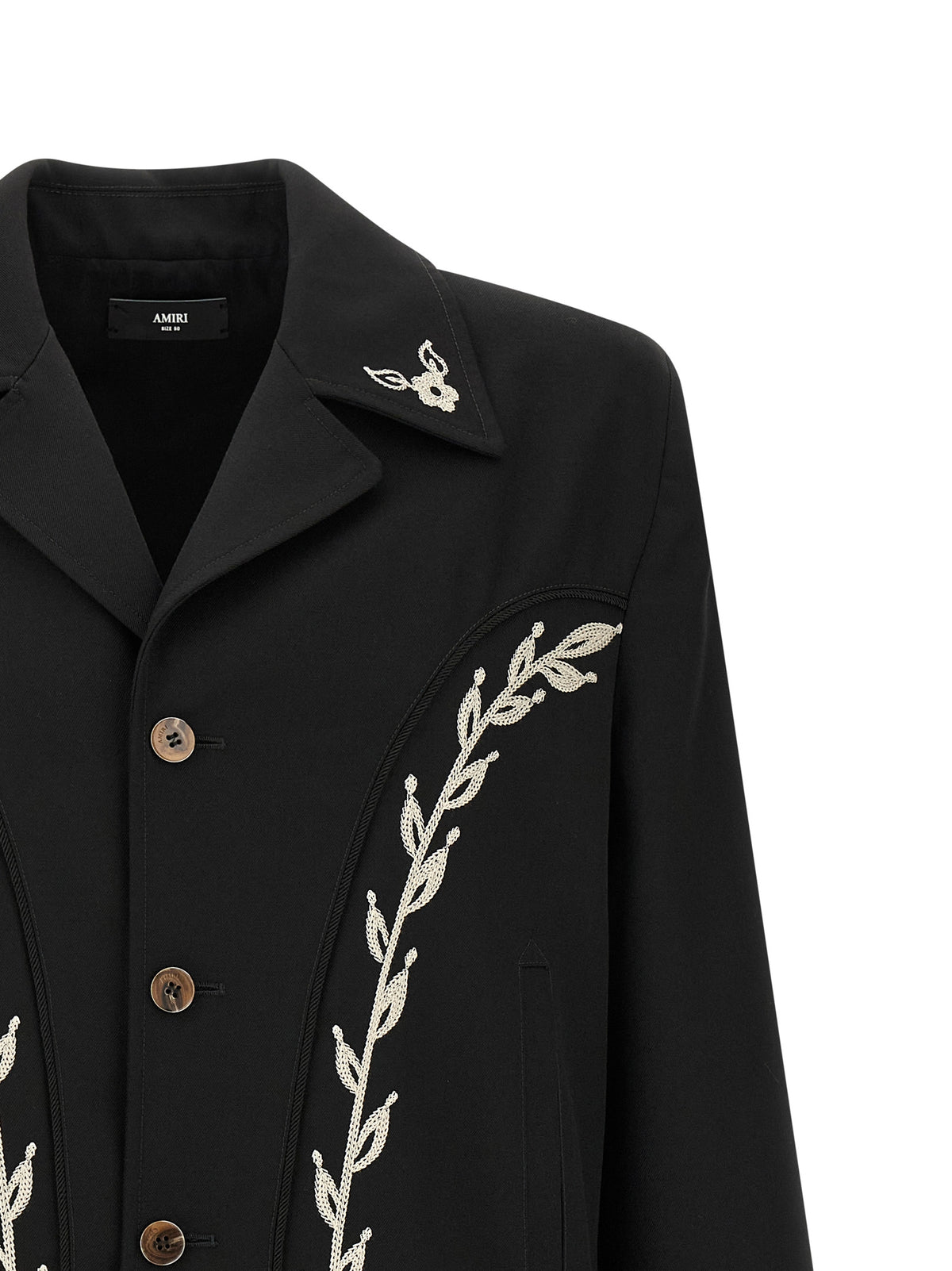 Black Polyester & Viscose Western Jacket