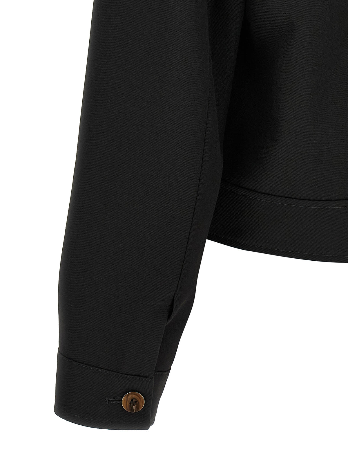 Black Polyester & Viscose Western Jacket