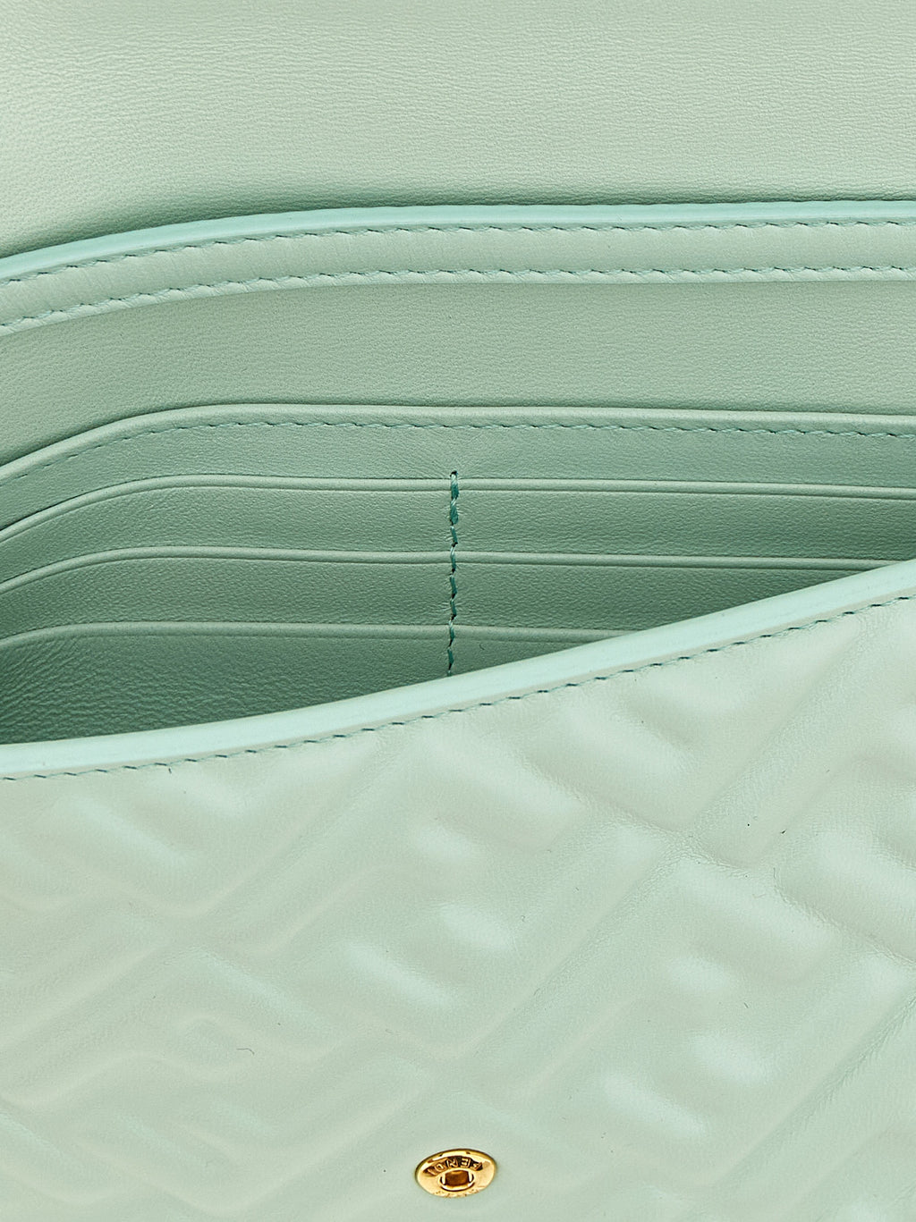 Light Green Lamb Leather Baguette Shoulder Bag