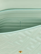 Light Green Lamb Leather Baguette Shoulder Bag