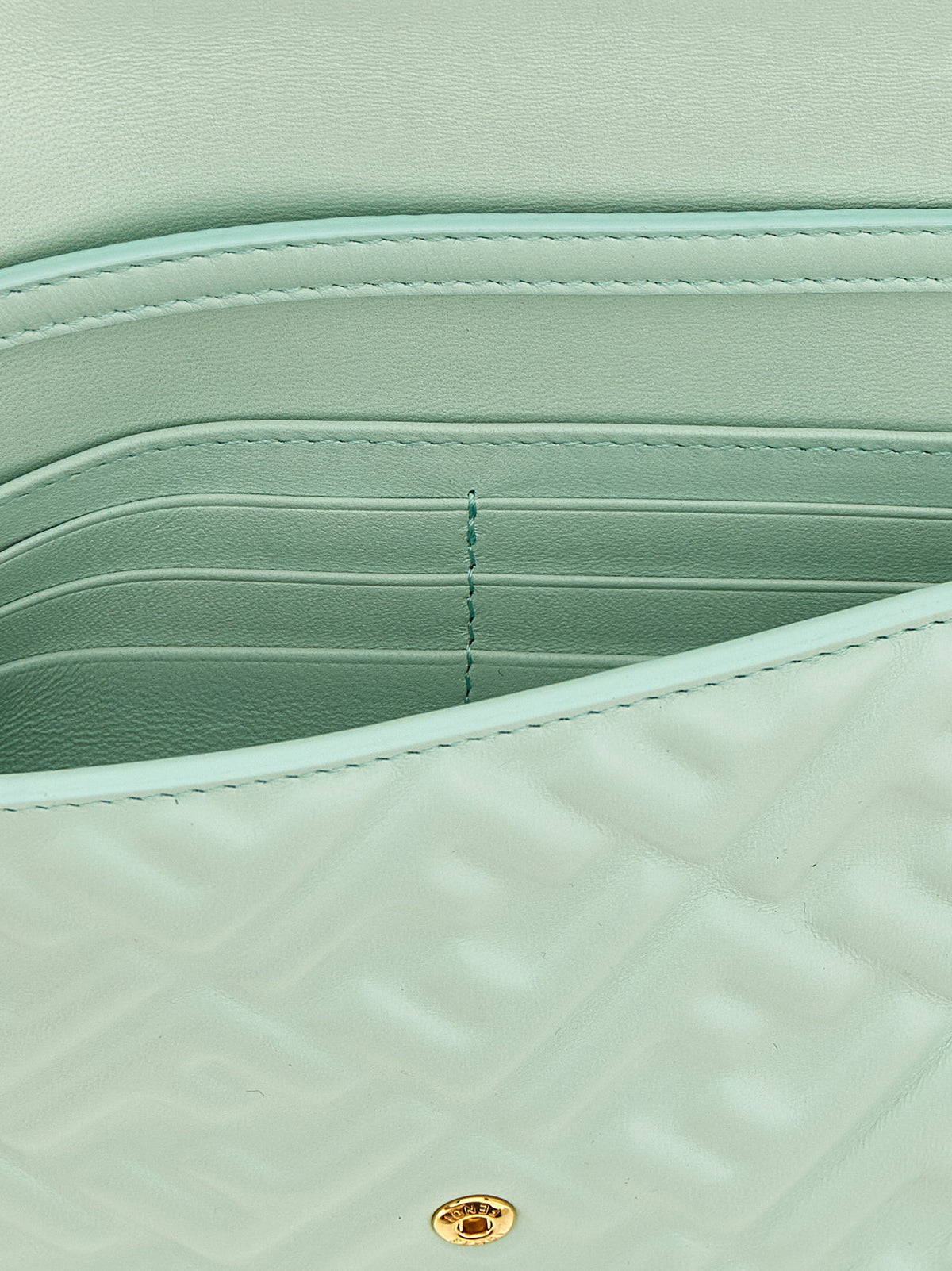 Light Green Lamb Leather Baguette Shoulder Bag
