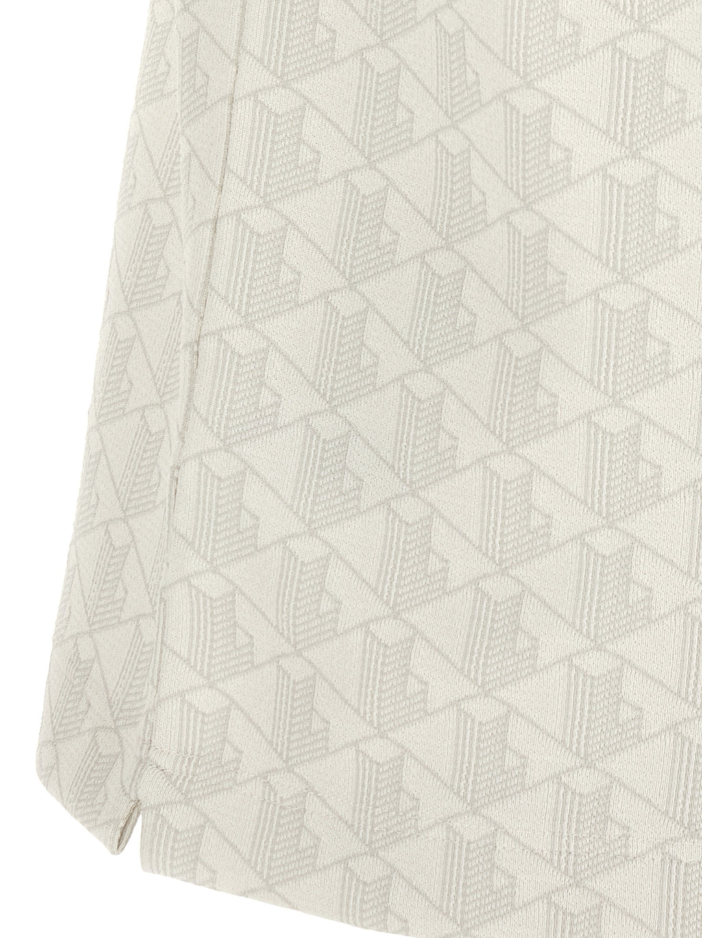 White Jacquard Knit Polo Shirt