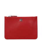 Compact Red Leather Coin Purse