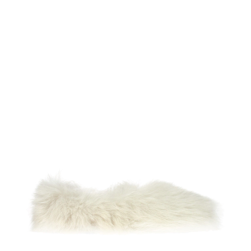 White Eco Fur Slippers