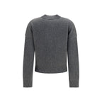 Gray Merino Wool Carnet Ribbed Cardigan