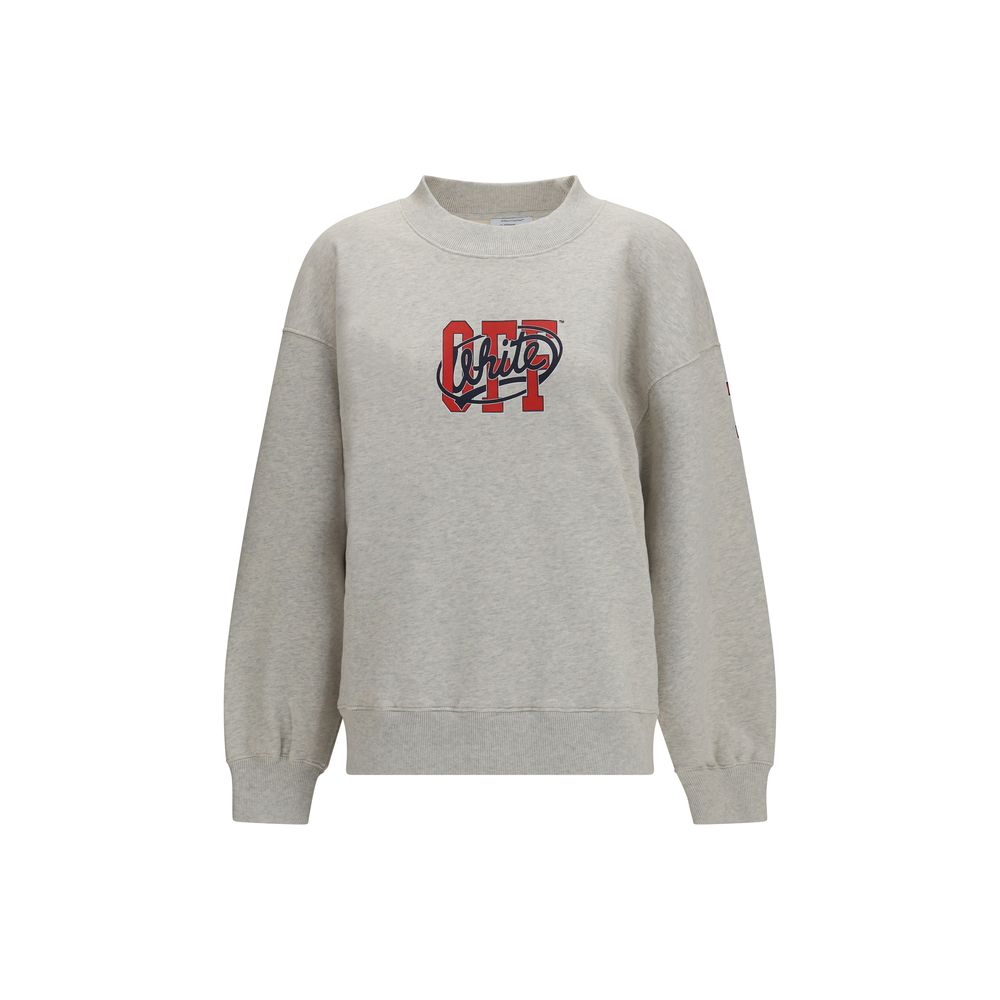 Oversized Cotton Off College Crewneck Sweatshirt