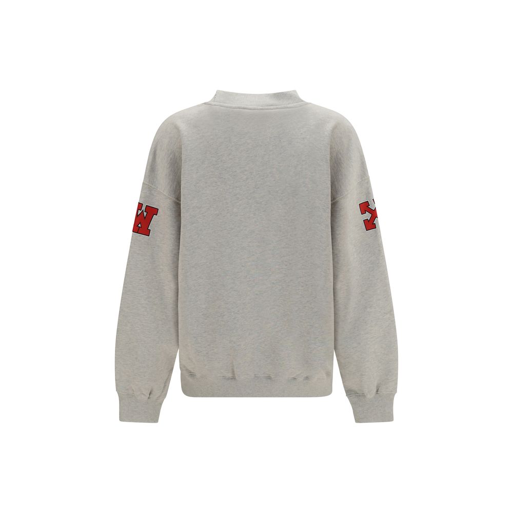 Oversized Cotton Off College Crewneck Sweatshirt