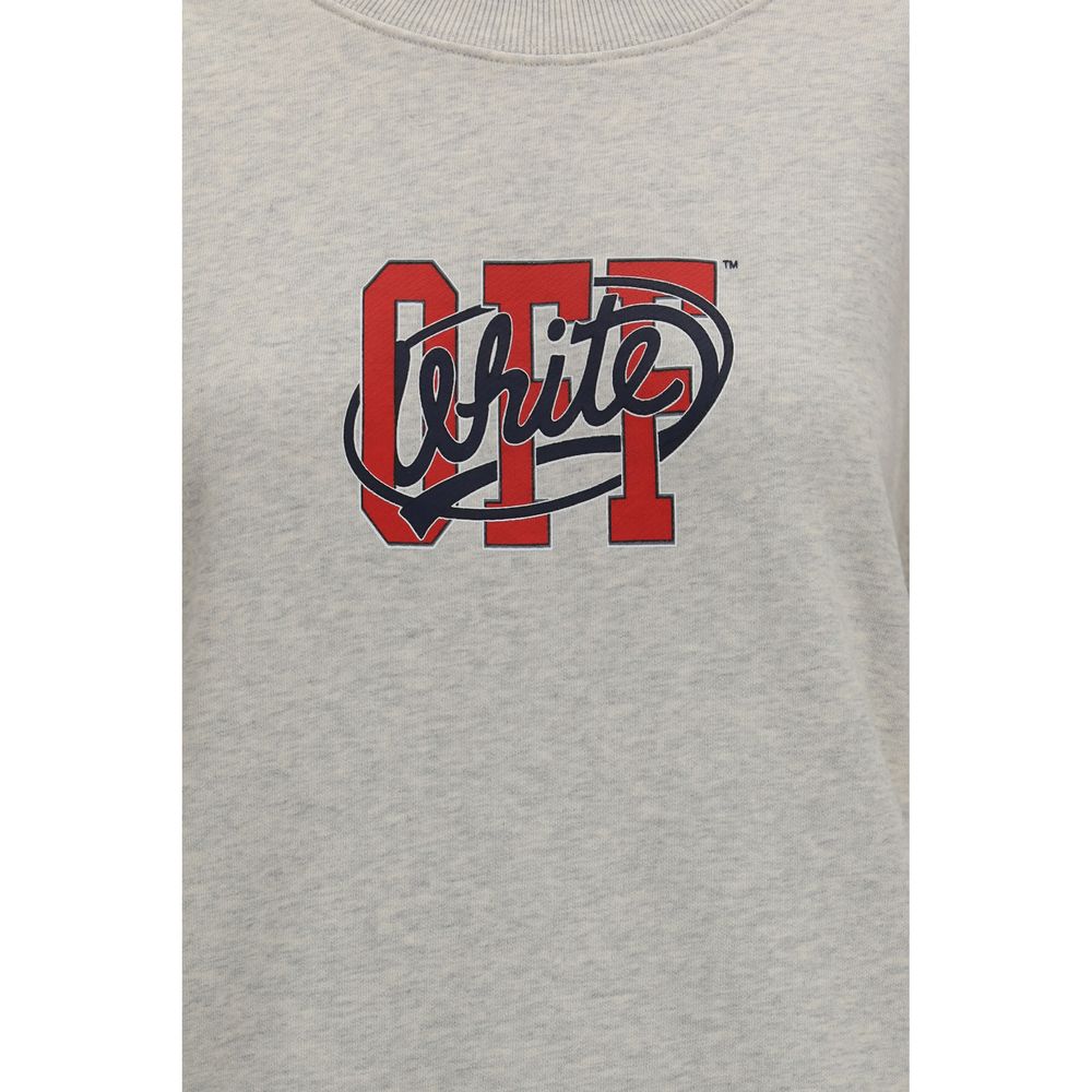 Oversized Cotton Off College Crewneck Sweatshirt