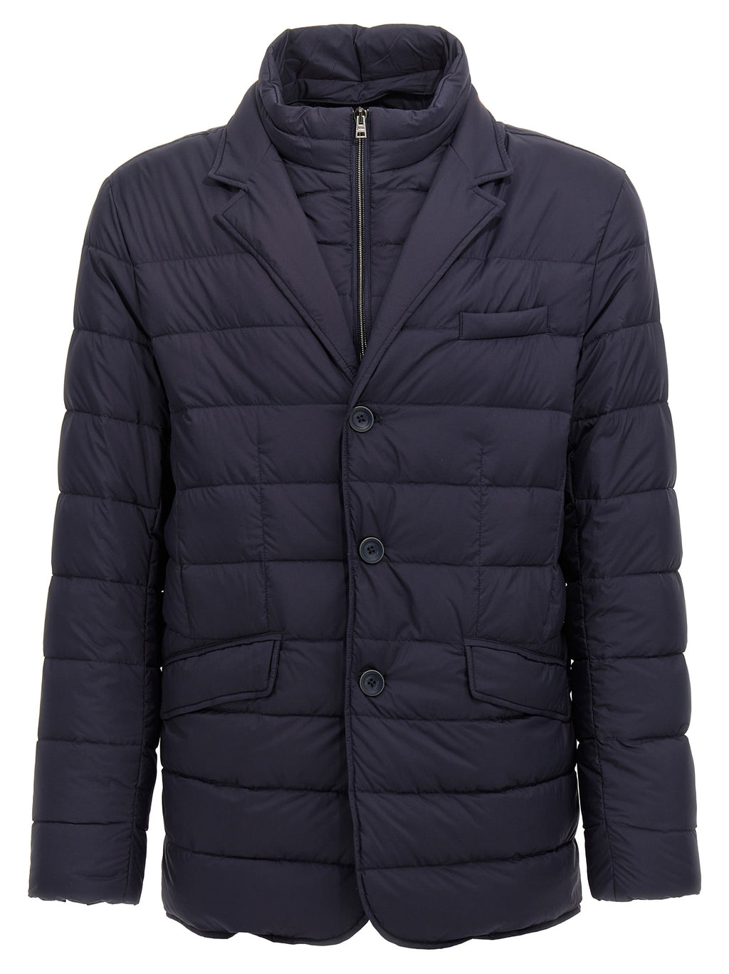 Blue Quilted Nylon Blazer