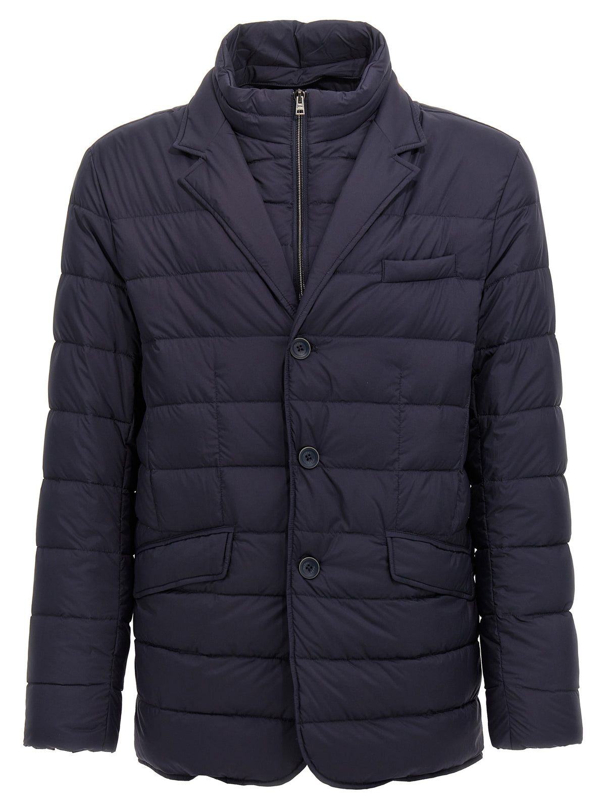 Blue Quilted Nylon Blazer