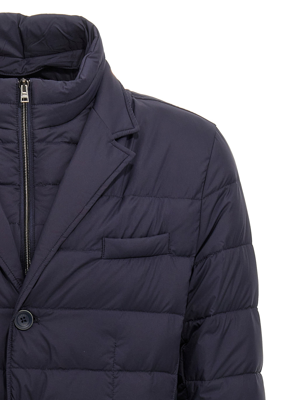 Blue Quilted Nylon Blazer