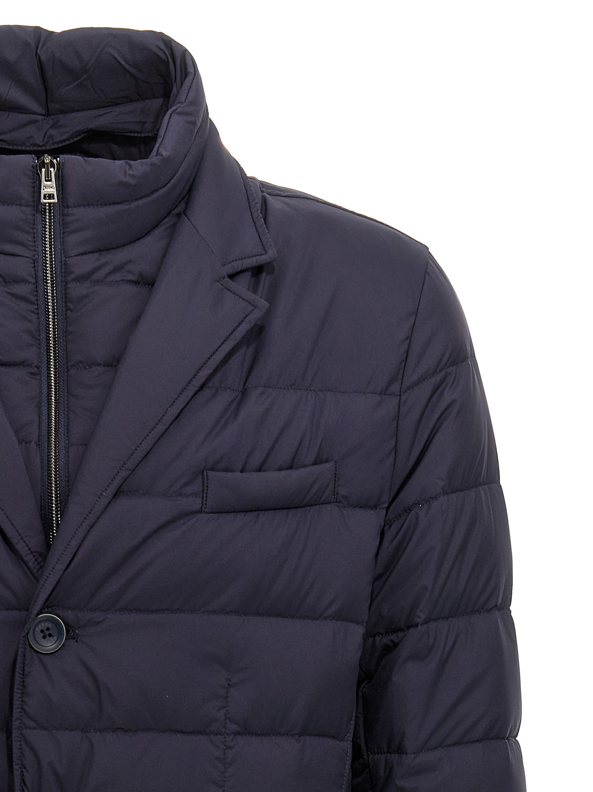 Blue Quilted Nylon Blazer
