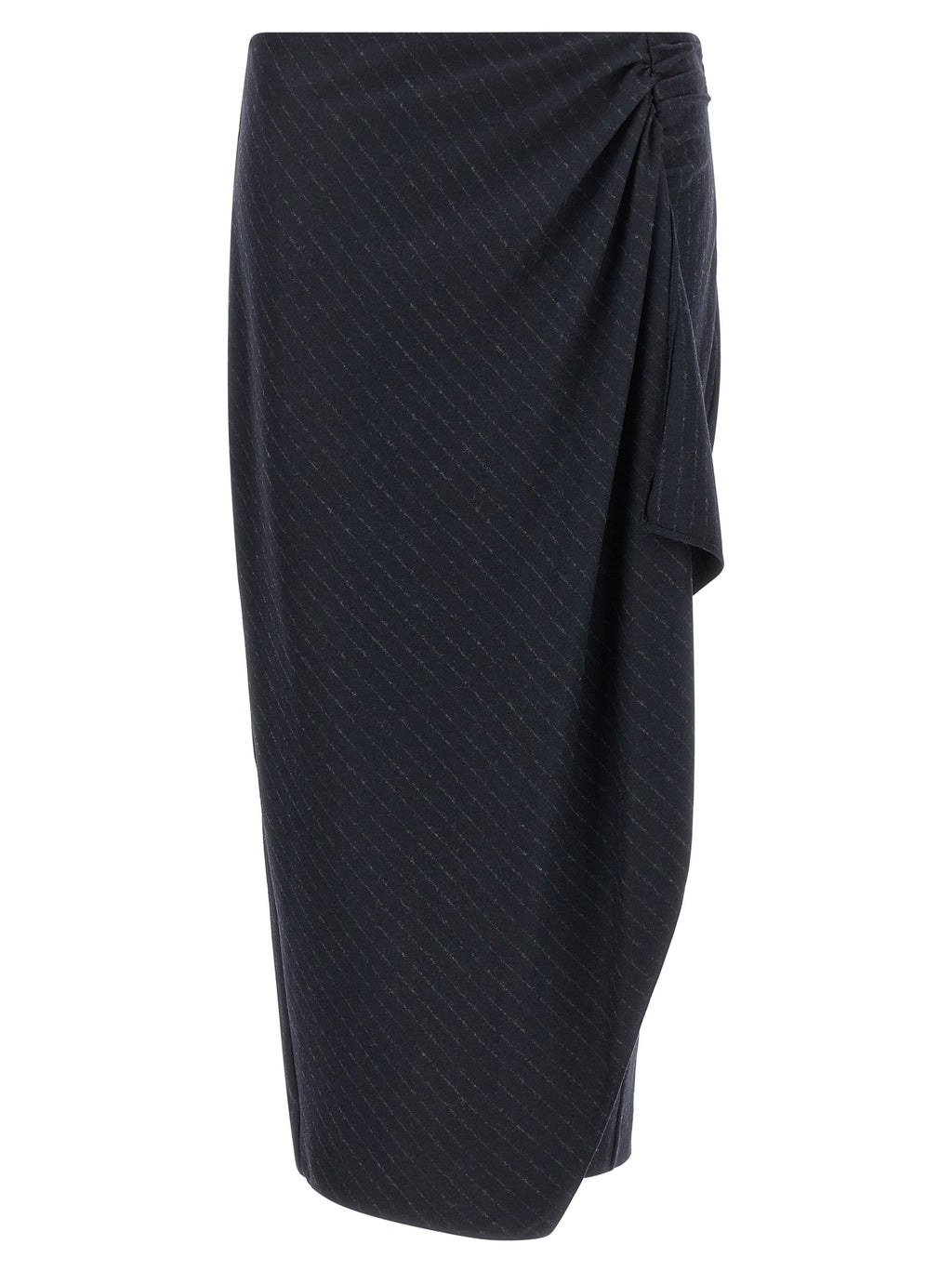 Mini Capena Blue Pinstripe Wool Blend Skirt