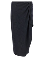 Mini Capena Blue Pinstripe Wool Blend Skirt