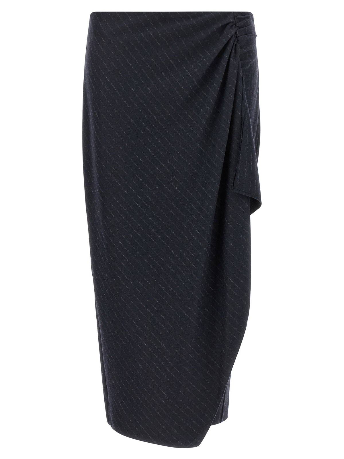 Mini Capena Blue Pinstripe Wool Blend Skirt