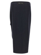 Mini Capena Blue Pinstripe Wool Blend Skirt