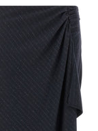 Mini Capena Blue Pinstripe Wool Blend Skirt