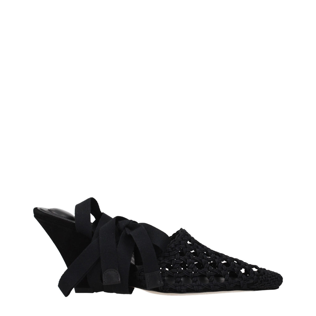 Black Fabric Sandals