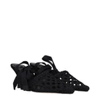 Black Fabric Sandals