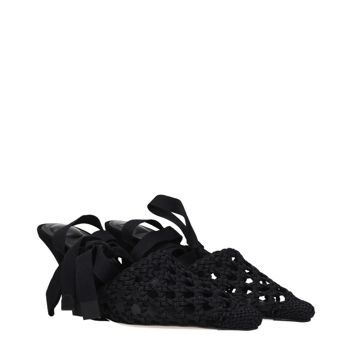 Black Fabric Sandals