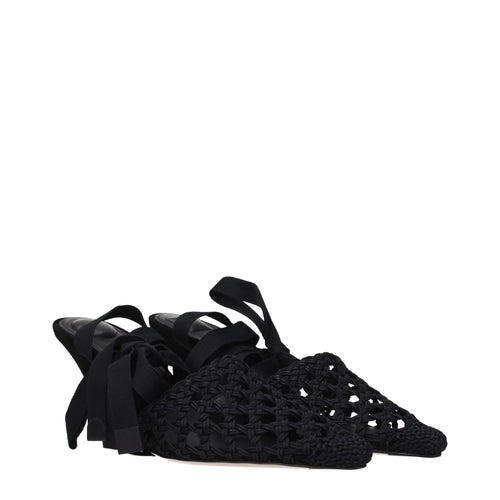 Black Fabric Sandals