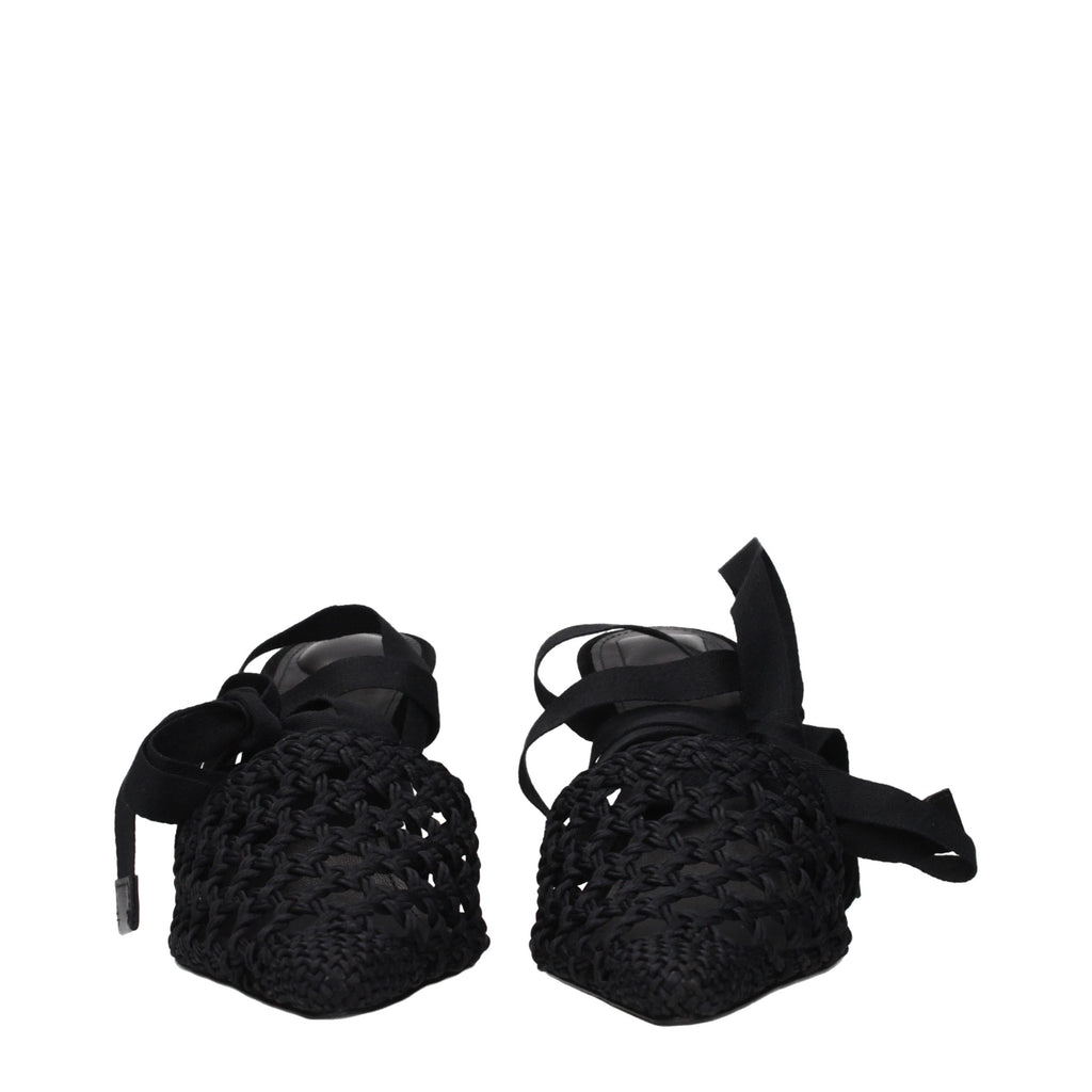 Black Fabric Sandals