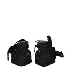 Black Fabric Sandals