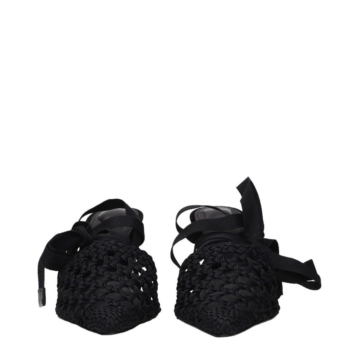 Black Fabric Sandals