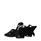 Black Fabric Sandals