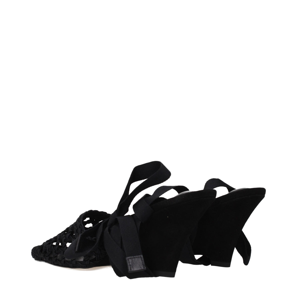 Black Fabric Sandals