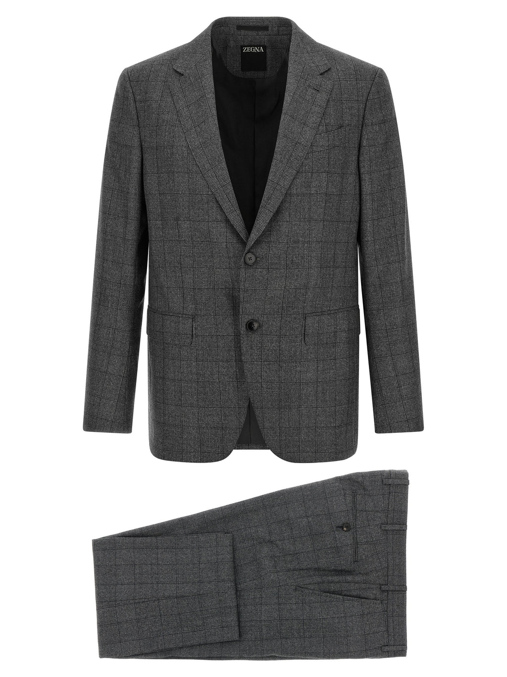 Gray Wool Flannel Two-Piece Suit