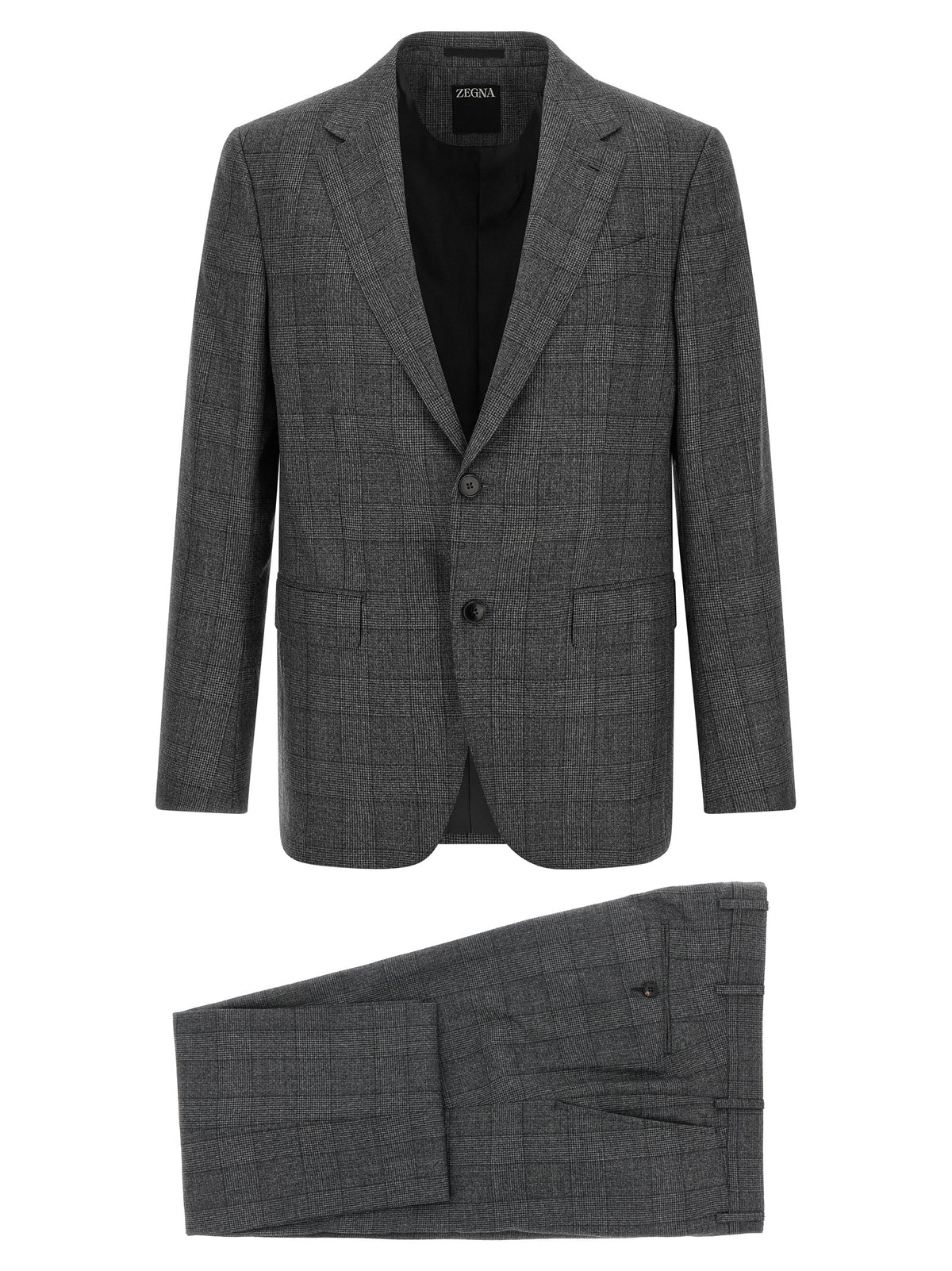 Gray Wool Flannel Two-Piece Suit