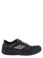 Black Calfskin Hamptons Worn‑Out Sneakers