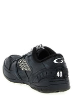 Black Calfskin Hamptons Worn‑Out Sneakers