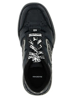 Black Calfskin Hamptons Worn‑Out Sneakers
